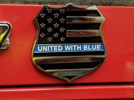 Police Tribute &quot;United with Blue&quot; Quality Unique Emblem/Magnet. (G13) - £12.17 GBP
