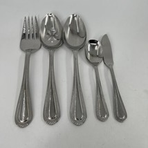 Oneida COUNTESS Beaded Plumed Forks Spoons Knife 5-Piece Hostess Set Excellent  - $68.30