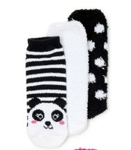 Secret Treasures Women&#39;s Cozy Fuzzy Low Cut Socks 3 Pair Shoe 4-10 Panda Bear - £9.97 GBP