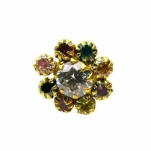 Classic Multicolor CZ Body Piercing Nose stud Pin Solid Real 14k Yellow Gold - £34.17 GBP