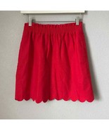 J. Crew Scalloped Sidewalk Skirt Red sz 2 NWOT - £15.28 GBP