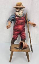VITAGE HAND CARVED CRATE PROSPECTS SANTA SIGNED BY ANN OLSON AUGUST HARVEST - $128.69