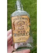 ANTIQUE WHISKEY BOTTLE Finch&#39;s Golden Wedding rye Zanesville OH 8oz half... - $29.99