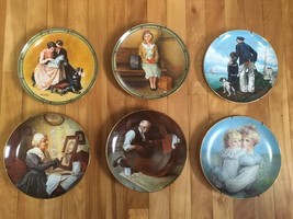 Norman Rockwell Plate Set Collectors Vintage Decorative 6 Plates Brenda Burke - £48.85 GBP