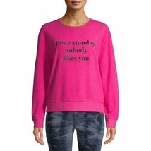 No Boundaries Juniors Dear Monday Nobody Likes You Pink Sweatshirt Size XL - £13.97 GBP