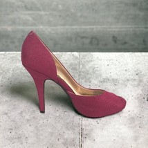 Jessica Simpson Women Shoes Pumps Fuchsia Snakeskin Fabric Peep Toe Heels Sz 5.5 - £15.66 GBP