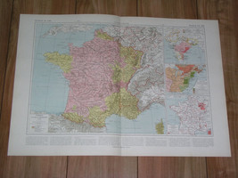 1925 Vintage Historical Map Of France In 1789 / Prussia Austria - $24.17