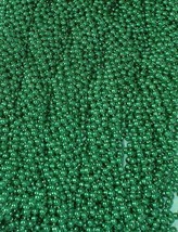 48 Green Mardi Gras Beads St Patricks Day 4 Dozen Necklaces Party Favors 4 Dozen - £14.63 GBP