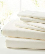 Bed Sheet Set 1 Fitted 1 Flat 4 Pillowcase King Size Ivory Bedding Bed Coverlet - £59.41 GBP