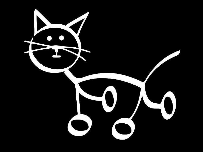 CAT STICK KITTY Vinyl Decal Car Sticker Wall Truck CHOOSE SIZE COLOR
