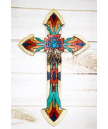 Rustic Southwest Indian Navajo Vector Feathers And Turquoise Rock Wall C... - $32.87 CAD