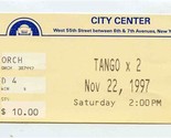 Tango X 2 Ticket Stub City Center New York City 1997 - $9.90