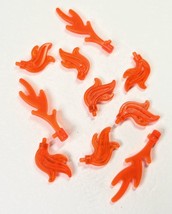 Lego Parts Lot  x (10) ~ Trans-Orange Plume Feather Flame Accessories - $3.24