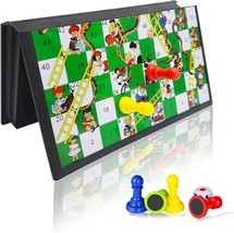 Magnetic Snakes and Ladders Board Game Set Folding Portable Design and Light Wei - £22.35 GBP