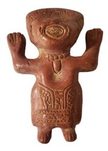 Vintage Terracotta Red Clay Folk Art Sculpture Aztec Mayan Central America 6&quot;x4&quot; - £27.07 GBP