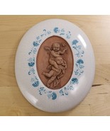 Val Demone Sicily Redware Cherub Relief Wall Plaque Hand-Painted Craquelure - $26.88 CAD