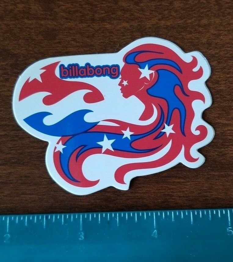 Authentic BILLABONG Sticker red white blue - $3.46