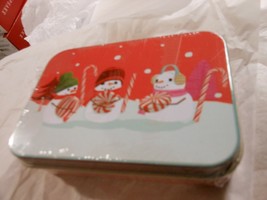 Christmas Gift Card Holder Tin : Snowmen Candy Canes 4&quot; X 2 3/4&quot; by Lind... - $5.89