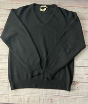 Vintage Bernard Altmann V Neck Lambswool Sweater Men 42 US M/L Black Sco... - $22.50