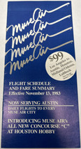 Muse Air Flight Schedule and Fare Summary November 13, 1983 Vintage Broc... - $6.88
