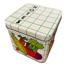1980s Giftco Inc 3x3x3 inch Tin Box Corn, Carrots, Celery Tomato Eggplant - £23.73 GBP