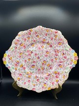 Royal Stafford Cake Plate pink and yellow floral chintz, gold rim. VTG 5... - £21.48 GBP