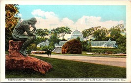 Rodin Statue the Thinker Golden Gate Park San Francisco CA UNP WB Postcard L10 - £3.21 GBP