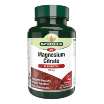 Magnesium Citrate 750g Natures Aid 60 capsules for normal muscle function - $10.00