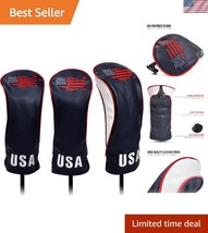 Leather Golf Head Covers: Stylish USA Design for Driver &amp; Fairway Woods - $60.00