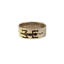 Vintage Sterling Sign 925 Southwestern Lizard Gecko Etch Carved Band Rin... - $37.62