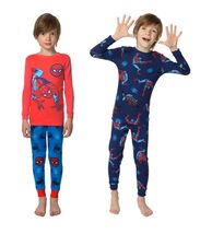 Spider-Man Boys Girls Pajamas Multicolor 4-Piece Snug Fit Cotton Lightwe... - $39.99