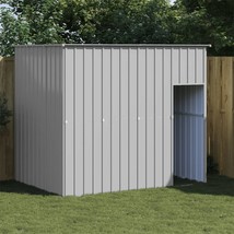 Dog House with Roof Light Grey 214x153x181 cm Galvanised Steel - $238.45