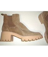New Womens 11 Tan Leather Suede Dolce Vita Ankle Platform Boots Halina A... - £95.00 GBP