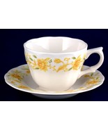 Nikko Kingstone Cup &amp;  Saucer Yellow Flowers China Japan Roses - $8.00