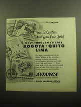 1957 Avianca Airways Ad - Now.. 3 capitals direct from New York - £14.60 GBP