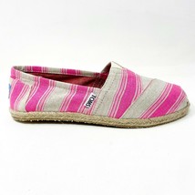 Toms Classics Pink Umbrella Stripe Womens Slip On Casual Canvas Flat Shoes - £31.23 GBP