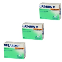 3 PACK Upsarin C 330/220 mg x20 effervescent tablets UPSA - pain and fever  - £31.61 GBP