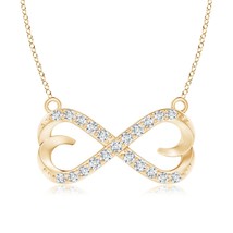 ANGARA Lab-Grown 0.19 Ct Diamond Infinity Heart Pendant Necklace in 14K Gold - £438.39 GBP