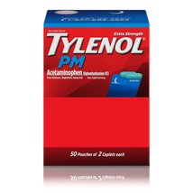 Tylenol PM Extra Strength, 50 Pouches of 2 Caplets, Dispenser Box (Pack of 2) - £46.18 GBP