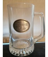 Vintage Heavy Glass Crystal Golf Beer Mugs Stein w/Pewter Plaque w/Name ... - $34.55