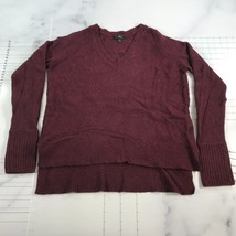 J Crew Sweater Womens Small Heathered Red V Neck Skinny Sleeves Wool Alpaca - £18.48 GBP