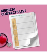 Medical Contacts Log, Doctors Contact List, Contact List Sheet, Medical ... - $37.22 MXN