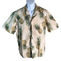 Royal Creations Hawaii Men&#39;s Short Sleeve Button Down Pineapple Shirt Large - £11.59 GBP