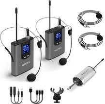 Hotec Wireless System With Two Headset Microphones, Lavalier Lapel Mics, - $97.94