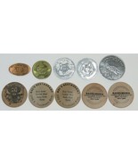 Ten Vintage NM Wooden Nickels, Aluminum Tokens &amp; Souvenir Coins - £7.77 GBP
