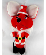 Vintage Japan Christmas 9&quot; Santa Mouse Velvet Wire &amp; sawdust fill T-78 - $14.25 CAD