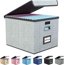 Huolewa Upgraded Portable File Organizer Box with Lid with Plastic Slide, Decora - £23.90 GBP
