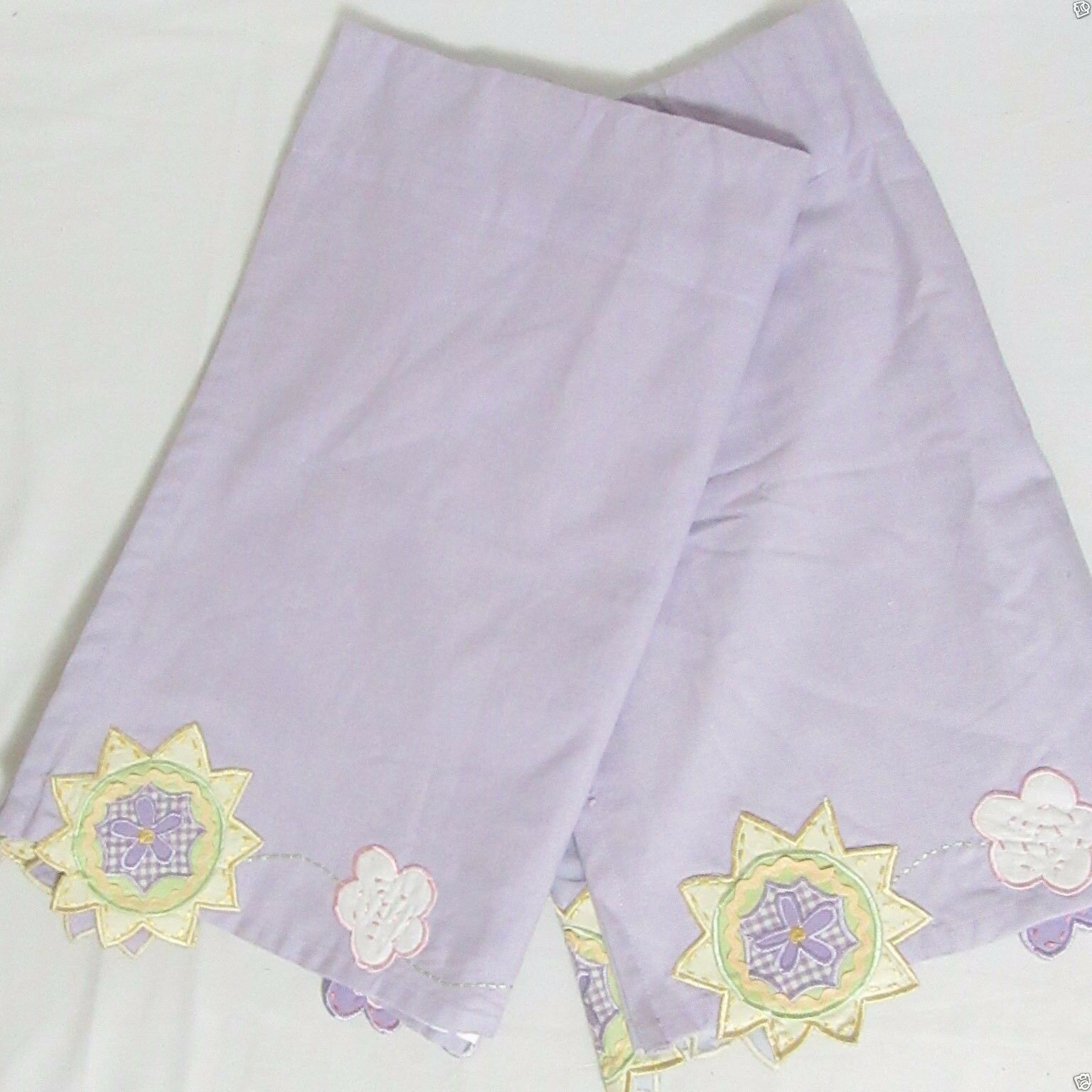 Pottery Barn Kids Floral Sun and Clouds Embroidered Lavender 2-PC Valance Set(s) - $32.00