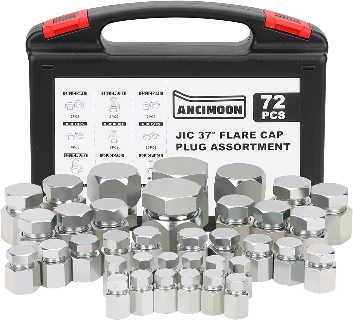72Pcs Jic Cap And Plug Set, 37 Degree Flare Threads Hydraulic Hose Fitti... - $72.99