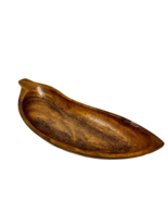 Vintage Monkey Pod Wood MCM Carved Wood Candy Nut Bowl 10 x 3&quot; - £10.40 GBP